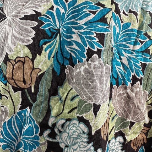 R.Q.T. Blazer Jacket Floral  Linen Rayon Blend 16W Long Sleeve Button Up - Picture 6 of 8